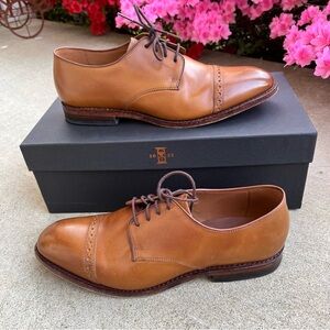 MINT! Allen Edmonds Walnut Boulevard Captoe 9E Worn Once Box & Bags